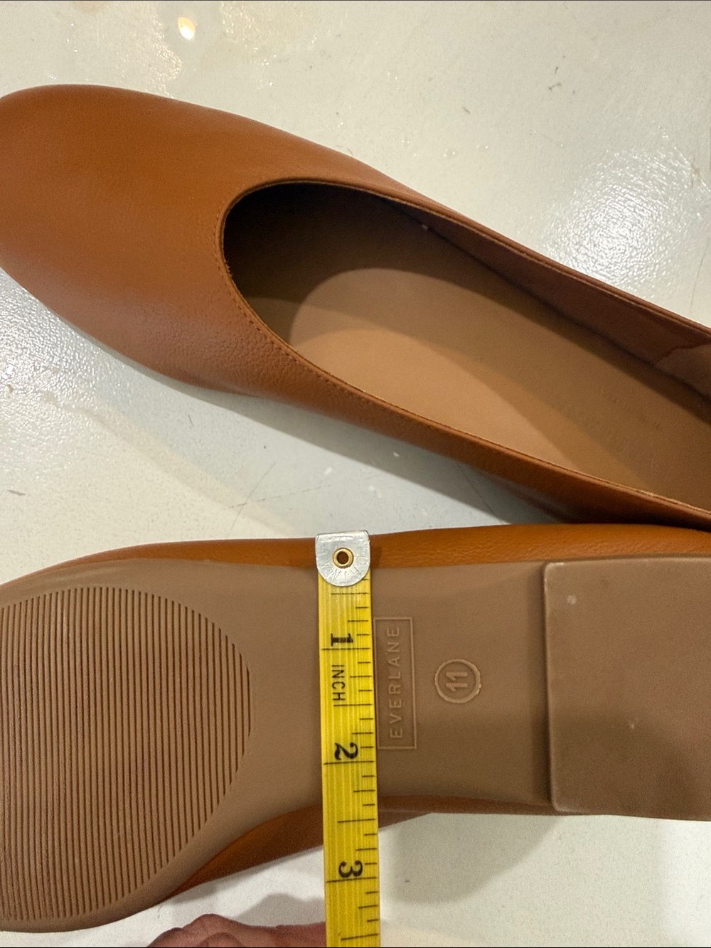 New Everlane Brown Leather “The Glove” Flats - 11 Narrow - Picture 6 of 7